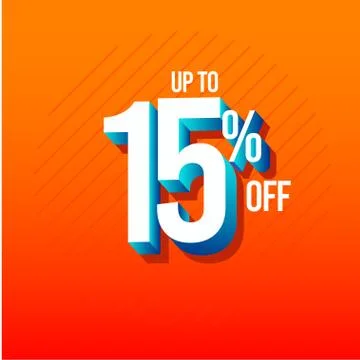 Discount Up to 15% off Label Vector Template Design Illustration Stock Illustration
