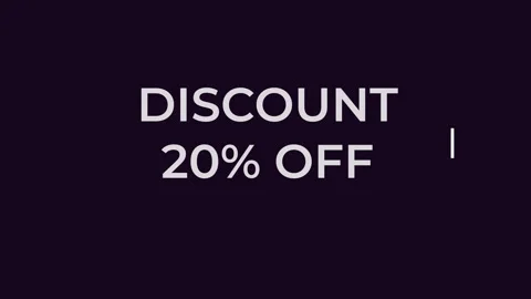 Discount 20 off appearing with different animations on dark background. motion Stock Footage 293961652