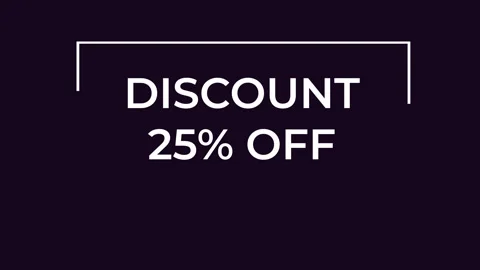 Discount 25 off appearing with different animations on dark background. motion Stock Footage 296650859