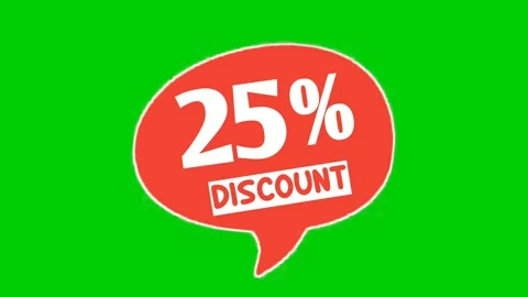 Discount 25% percent text animation motion graphics in speech bubble Stock Footage 280395468