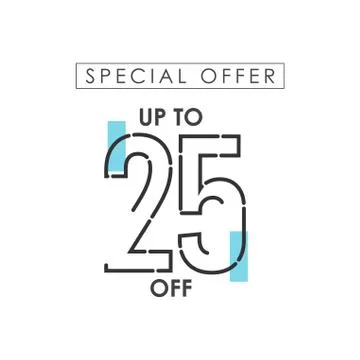 Discount up to 25% off Special Offer Vector Template Design Illustration Stock Illustration