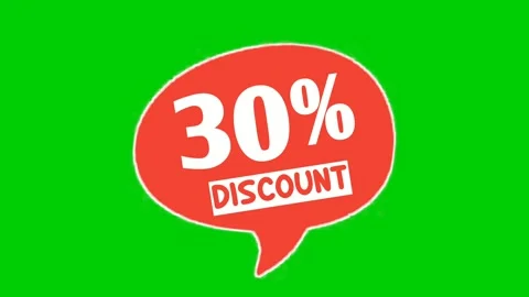 Discount 30% percent text animation motion graphics in speech bubble Stock Footage 280405985