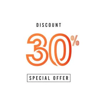 Discount 30% Special Offer Vector Template Design Illustration Stock Illustration