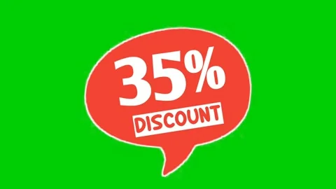 Discount 35% percent text animation motion graphics in speech bubble Stock Footage 280395267