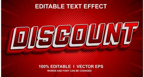 Discount 3d vector text effect with modern style design Stock Illustration