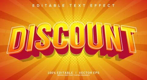 Discount 3d vector text effect with modern style design Stock Illustration