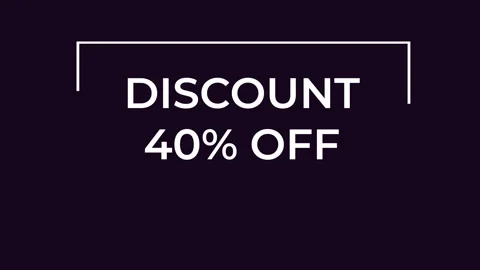 Discount 40 off appearing different animations on dark purple background motion Stock Footage 288829158