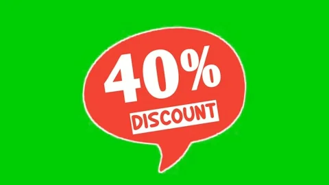 Discount 40% percent text animation motion graphics in speech bubble Stock Footage 280405970