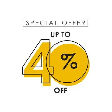 Discount up to 40% off Special Offer Vector Template Design Illustration Stock Illustration