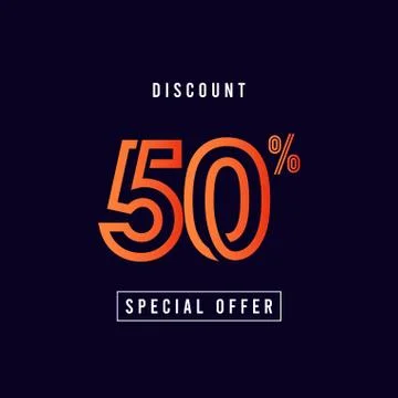 Discount 50% Special Offer Vector Template Design Illustration Stock Illustration