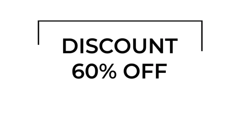 Discount 60 off appearing on white background conceptual minimalistic Stock Footage 305194828