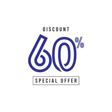 Discount 60% Special Offer Vector Template Design Illustration Stock Illustration