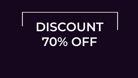 Discount 70 off appearing with different animations on dark background. motion Stock Footage 291261763