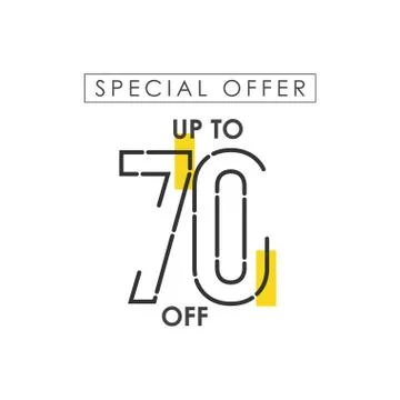 Discount up to 70% off Special Offer Vector Template Design Illustration Stock Illustration