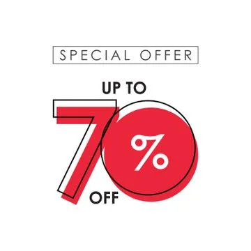 Discount up to 70% off Special Offer Vector Template Design Illustration Stock Illustration