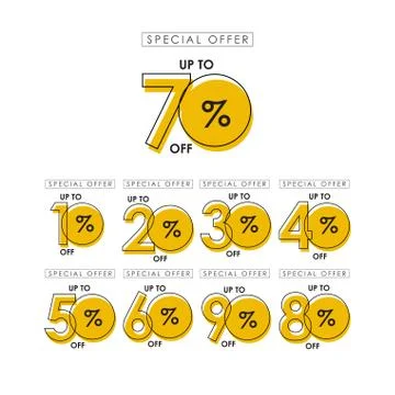 Discount up to 70% off Special Offer Vector Template Design Illustration Stock Illustration