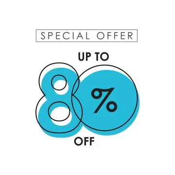 Discount up to 80% off Special Offer Vector Template Design Illustration Stock Illustration