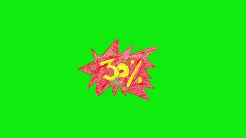 Discount animation on green screen Stock Footage 335258913