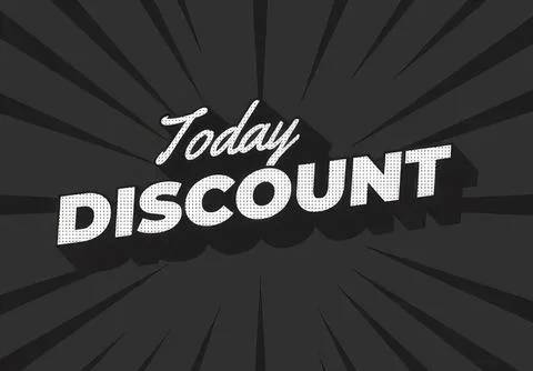 Discount banner with bold text on dark background Stock Illustration