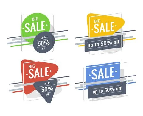 Discount  banner set.  Stock Illustration