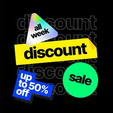 Discount banner template. Vector illustration for special offer. Illustrazione stock