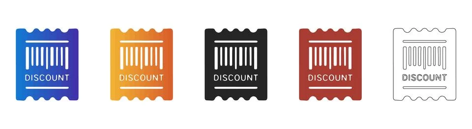 Discount barcode ticket icon for retail sales and promotions Stock Illustration