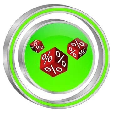 Discount button - 3D illustration Stock Illustration