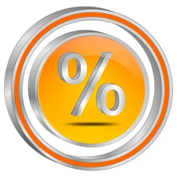 Discount button - 3D illustration Illustrazione stock