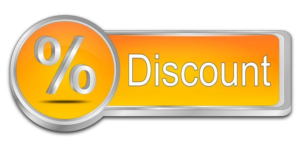 Discount button - 3D illustration Stock Illustration