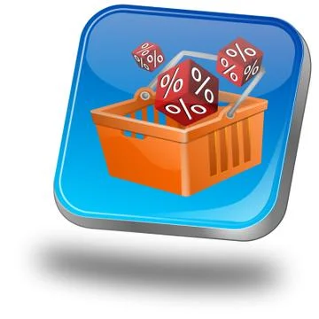 Discount button - 3D illustration Stock Illustration