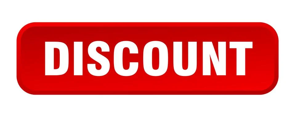 Discount button. discount square 3d push button 스톡 일러스트