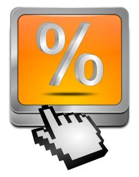 Discount button with percent Symbol with cursor Stock Illustration