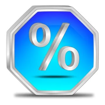 Discount button with percent symbol Stock Illustration