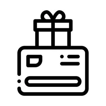 Discount card gift for client black icon vector illustration Stock Illustration