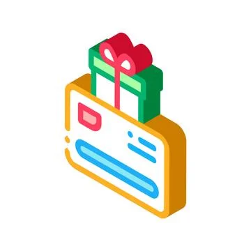 Discount card gift for client isometric icon vector illustration Stock Illustration