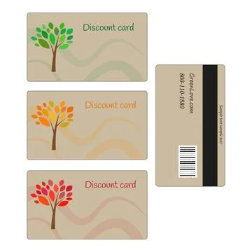 Discount cards with trees. Illustrazione stock