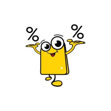 Discount character sign Stock Illustration
