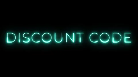 Discount Code Blue Neon Animation Stock Footage 287407422