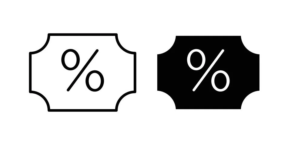 Discount code icon set modern line and solid style collection. 스톡 일러스트