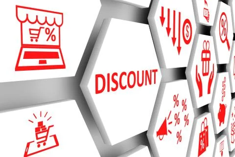 DISCOUNT concept cell background 3d illustration2 Stock Illustration