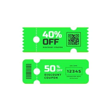 Discount coupon and promo code gift voucher design Stock-Illustration