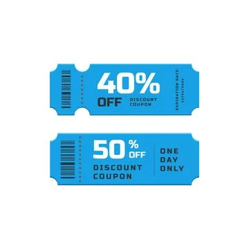 Discount coupon and promo code gift voucher isolated Stock Illustration