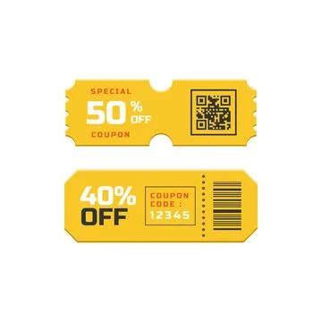 Discount coupon and promo code gift voucher vector Stock Illustration