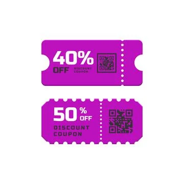 Discount coupon and promo code gift voucher store Illustrazione stock