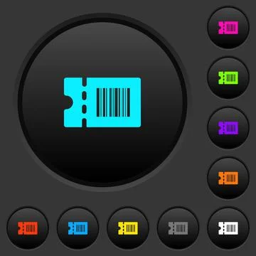 Discount coupon code dark push buttons with color icons Illustrazione stock