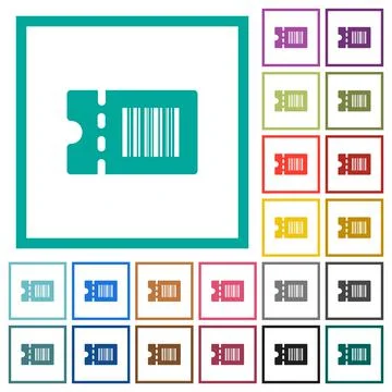 Discount coupon code flat color icons with quadrant frames Stock-Illustration