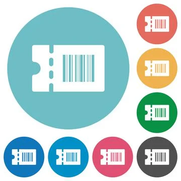 Discount coupon code flat round icons Stock Illustration