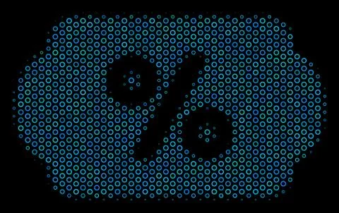 Discount Coupon Composition Icon of Halftone Circles Stock Illustration