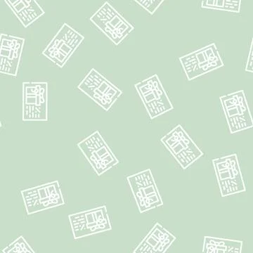 Discount coupon gift line vector seamless pattern Stock Illustration