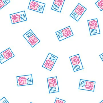 Discount coupon gift vector seamless pattern Stock Illustration